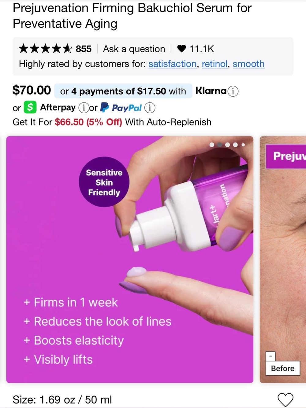 NWT Dr. Jart+ Prejuvenation Firming Bakuchiol Serum for Preventative Aging - Picture 8 of 13